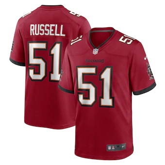 mens nike jj russell red tampa bay buccaneers game player j